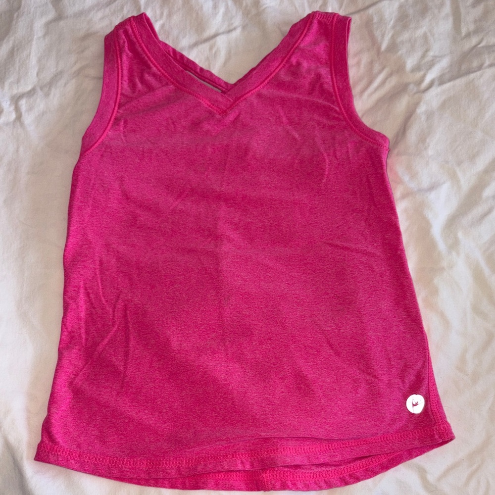 90 Degree By Reflex Hot Pink V-Neck Tank Top